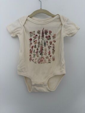 Rabbit Skins Baby Cream Floral Print Baby One-Piece Bodysuit 18 Months